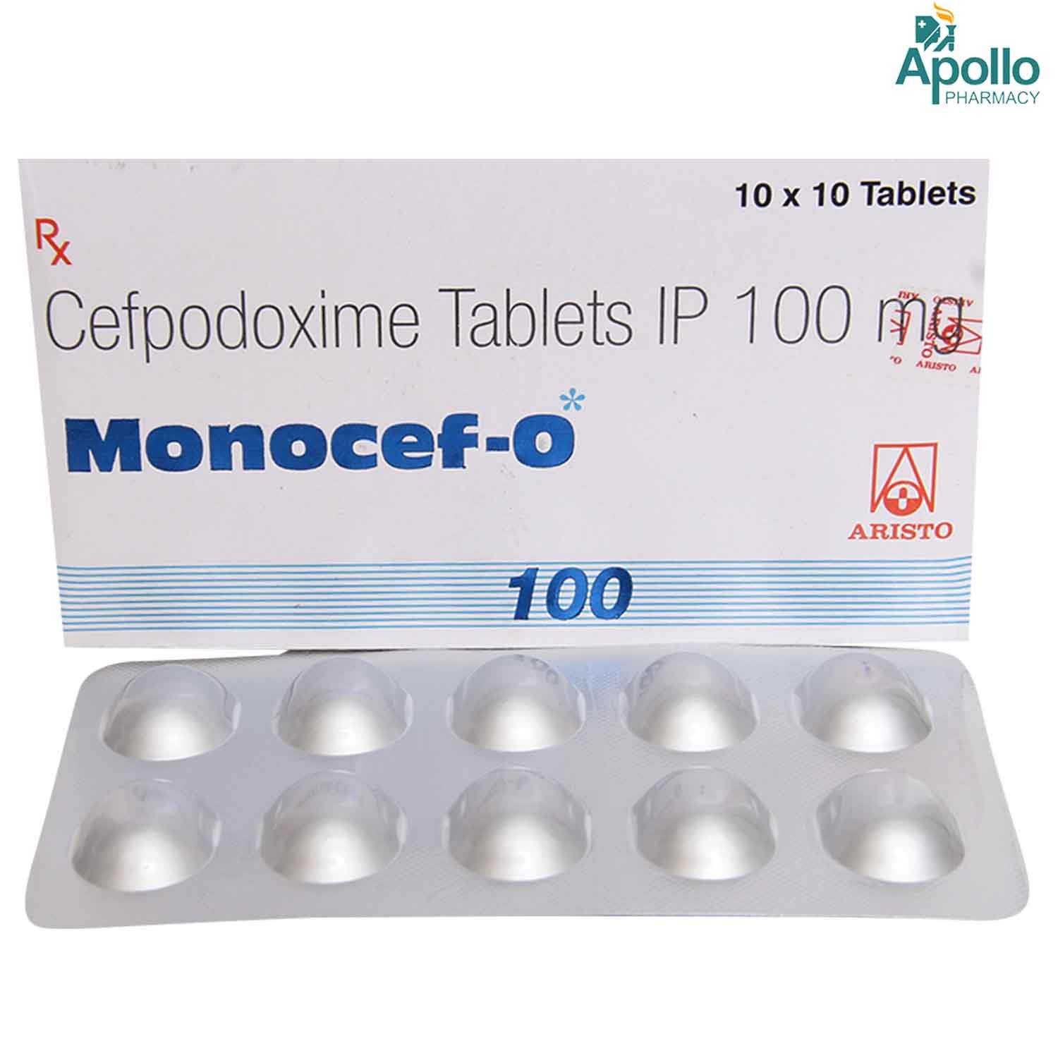 Monocef-O 100 Tablet 10's, Pack of 10 TABLETS Monocef-O 100 Tablet 10's, Pack of 10 TABLETS