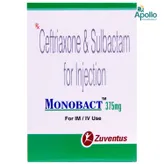 Monobact 375 mg Injection 1's, Pack of 1 Injection