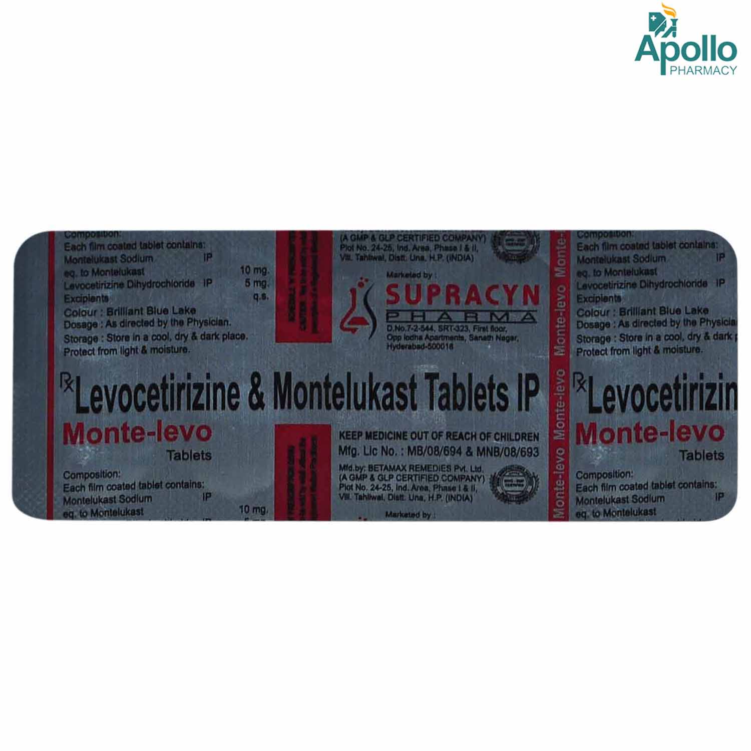 Monte Levo Tablet 10's, Pack of 10 TABLETS Monte Levo Tablet 10's, Pack of 10 TABLETS