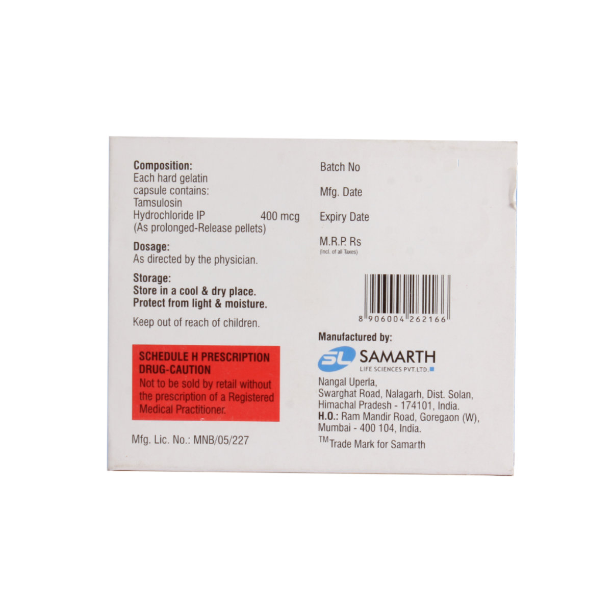 Monolosin 0.4 mg PR Capsule 15's, Pack of 15 CapsuleS Monolosin 0.4 mg PR Capsule 15's, Pack of 15 CapsuleS