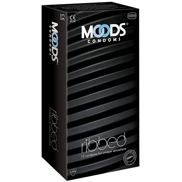 Moods Ribbed Condoms, 12 Count