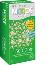 Moods Silver 1500 Dots Condoms, 12 Count, Pack of 1