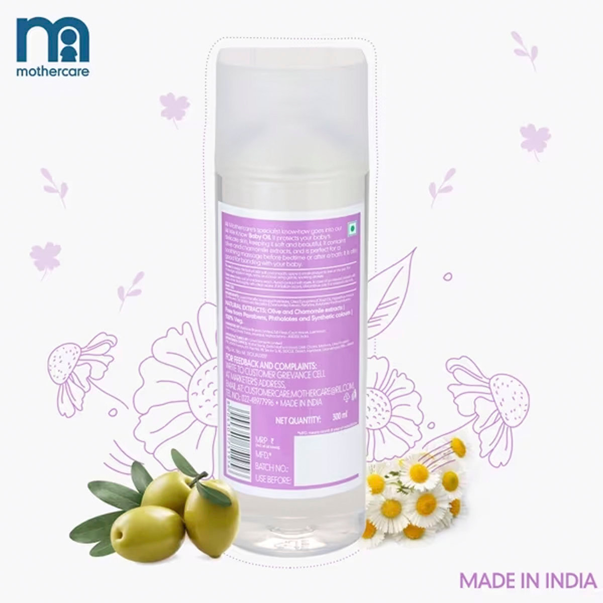 Mothercare Baby Oil, 300 ml, Pack of 1 Mothercare Baby Oil, 300 ml, Pack of 1