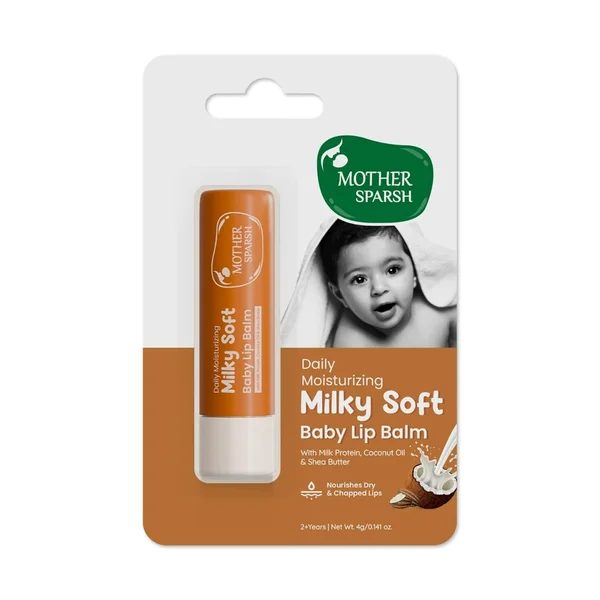 Mother Sparsh Milky Soft Baby Lip Balm for 2+Years, 4 gm