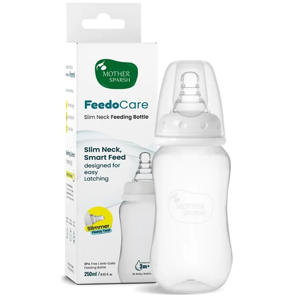 Mother Sparsh Feedocare Slim Neck Feeding Bottle For 3+ Months, 250 ml, Pack of 1