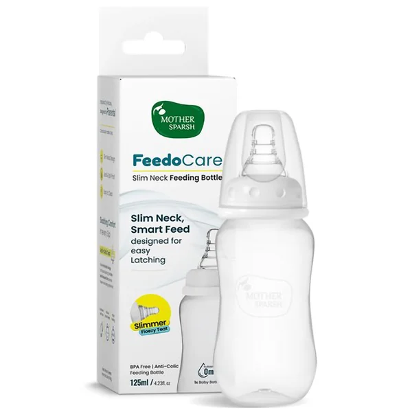Mother Sparsh Feedocare Slim Neck Feeding Bottle For 3 Months, 125 ml, Pack of 1