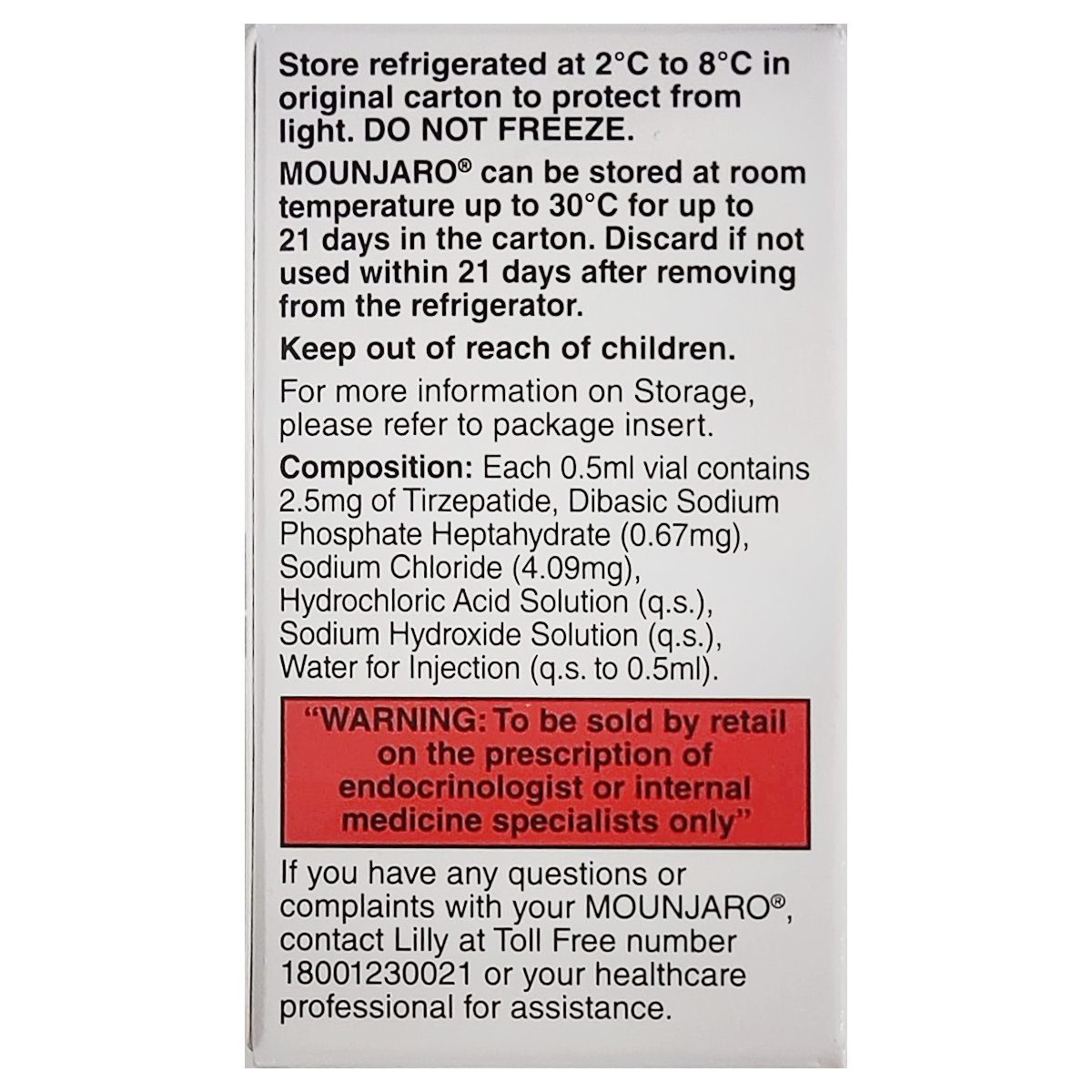 Mounjaro 2.5mg Solution for Injection 0.5 ml, Pack of 1 Mounjaro 2.5mg Solution for Injection 0.5 ml, Pack of 1