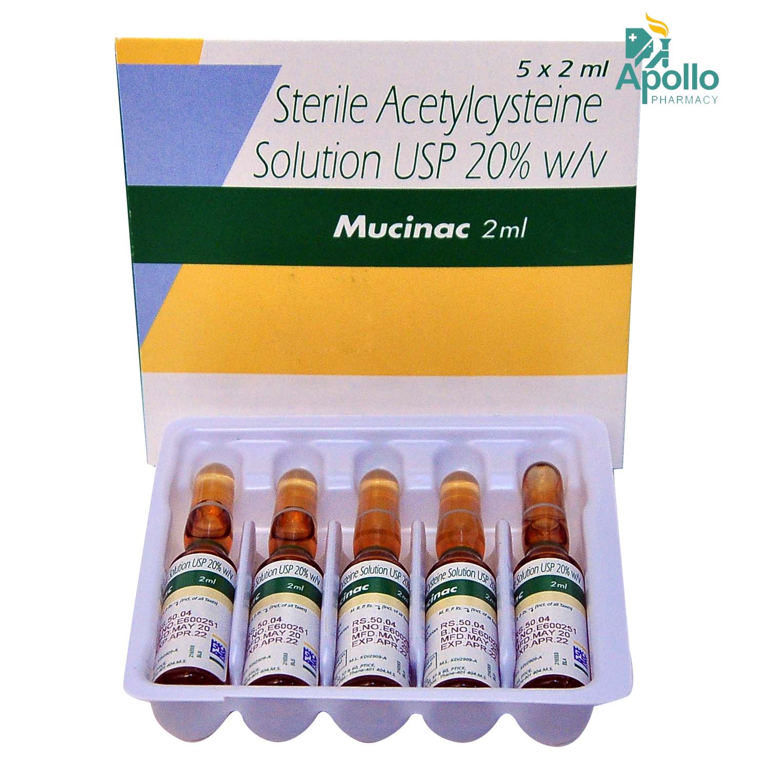 Mucinac Injection 5 x 2 ml , Pack of 5 INJECTIONS Mucinac Injection 5 x 2 ml , Pack of 5 INJECTIONS