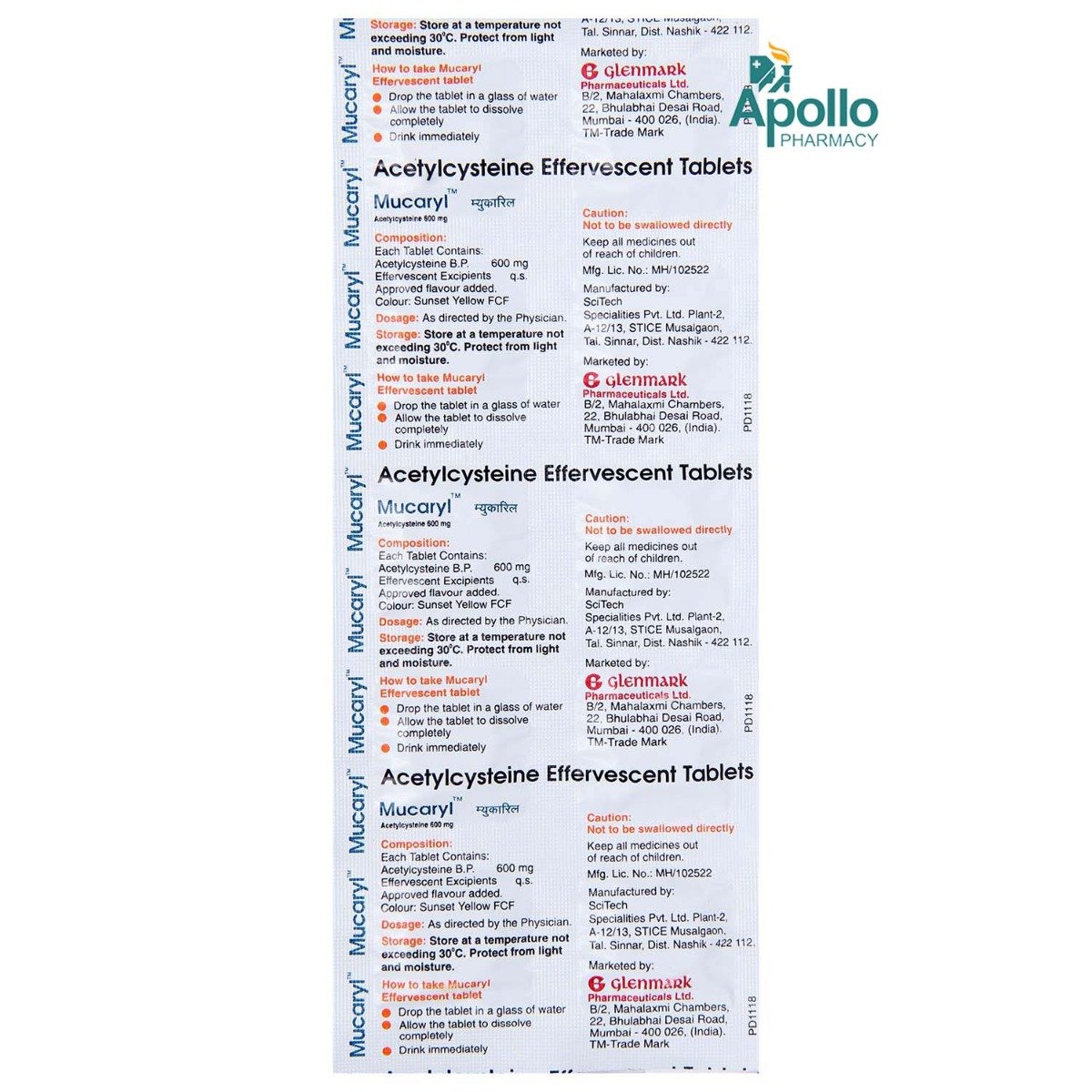 Mucaryl Tablet Orange Sugar Free 10's, Pack of 10 TABLET DTS Mucaryl Tablet Orange Sugar Free 10's, Pack of 10 TABLET DTS