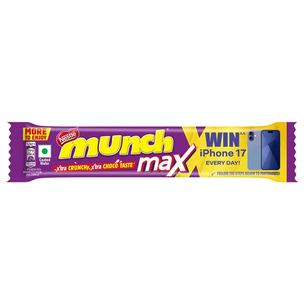 Nestle Munch Max, Choco Coated, Crunchy Wafer Bar, 42 gm, Pack of 1