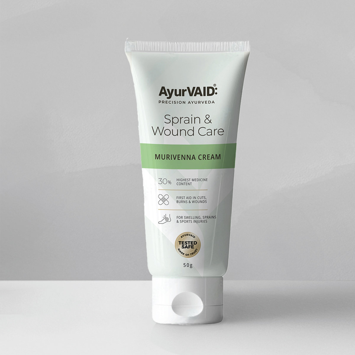 AyurVAID Murivenna Cream, 50 gm - Ayurveda First-Aid Cream for Cuts, Burns & Sprains, Pack of 1 AyurVAID Murivenna Cream, 50 gm - Ayurveda First-Aid Cream for Cuts, Burns & Sprains, Pack of 1