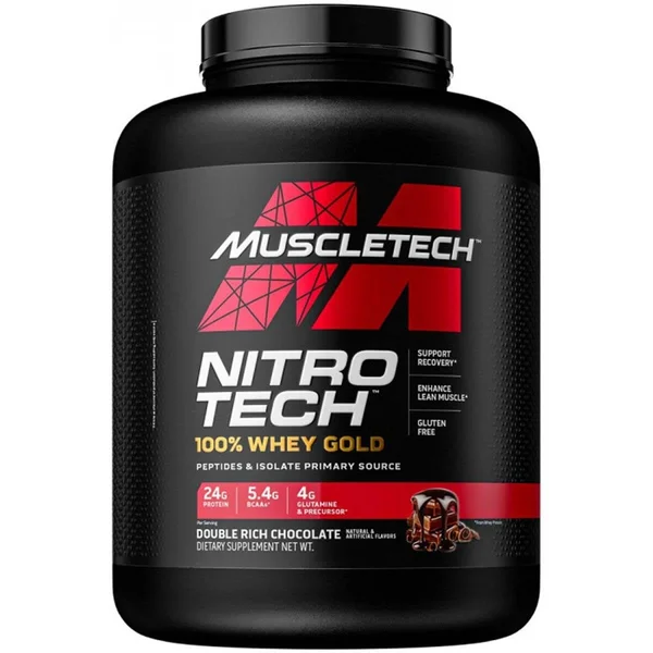Muscletech Nitrotech 100% Whey Gold Double Rich Chocolate Flavour Powder, 1.81 kg, Pack of 1
