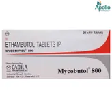 MYCOBUTOL 800MG TABLET, Pack of 10 TABLETS