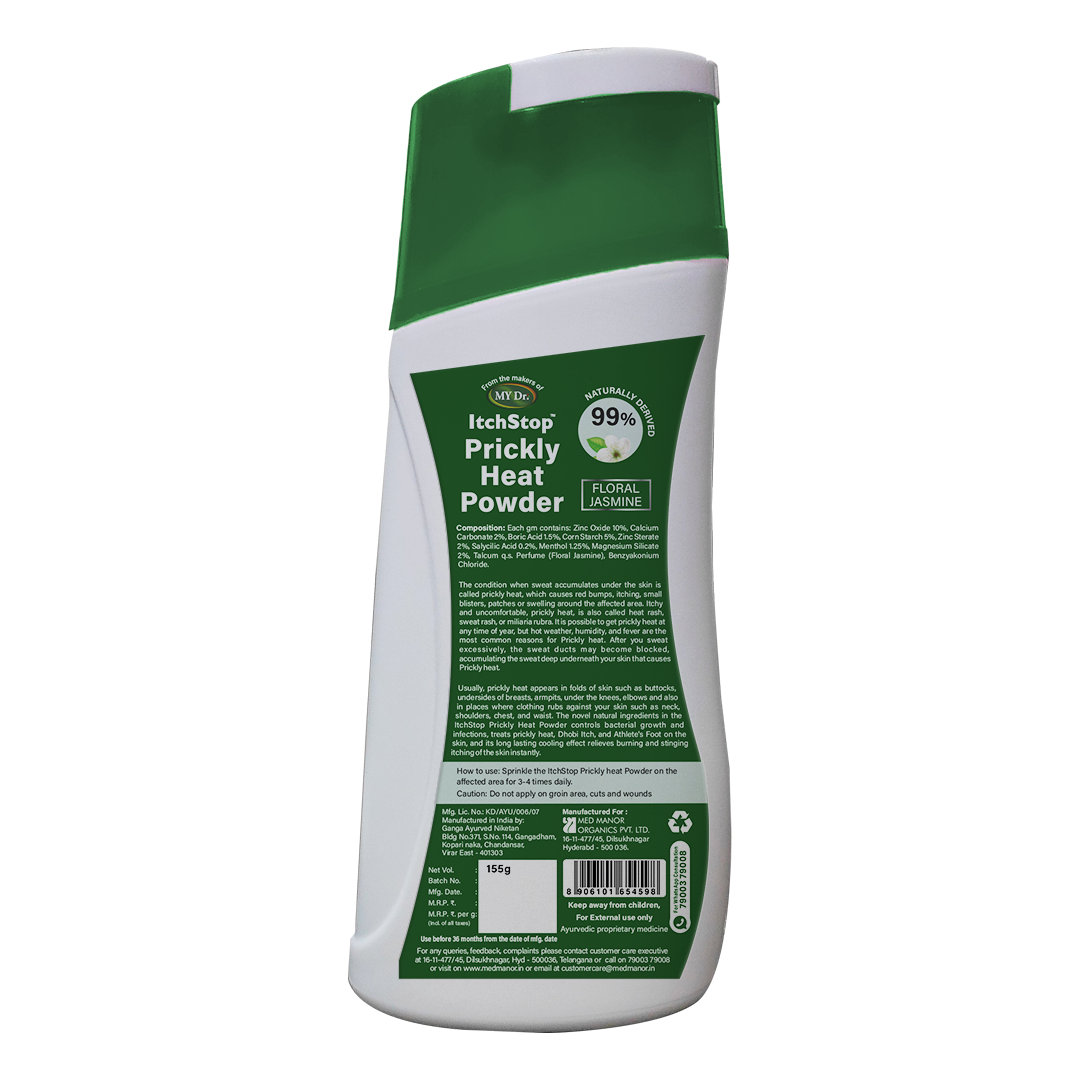 My Dr. Itch Stop Prickly Heat Floral Jasmine Powder, 155 gm, Pack of 1 My Dr. Itch Stop Prickly Heat Floral Jasmine Powder, 155 gm, Pack of 1