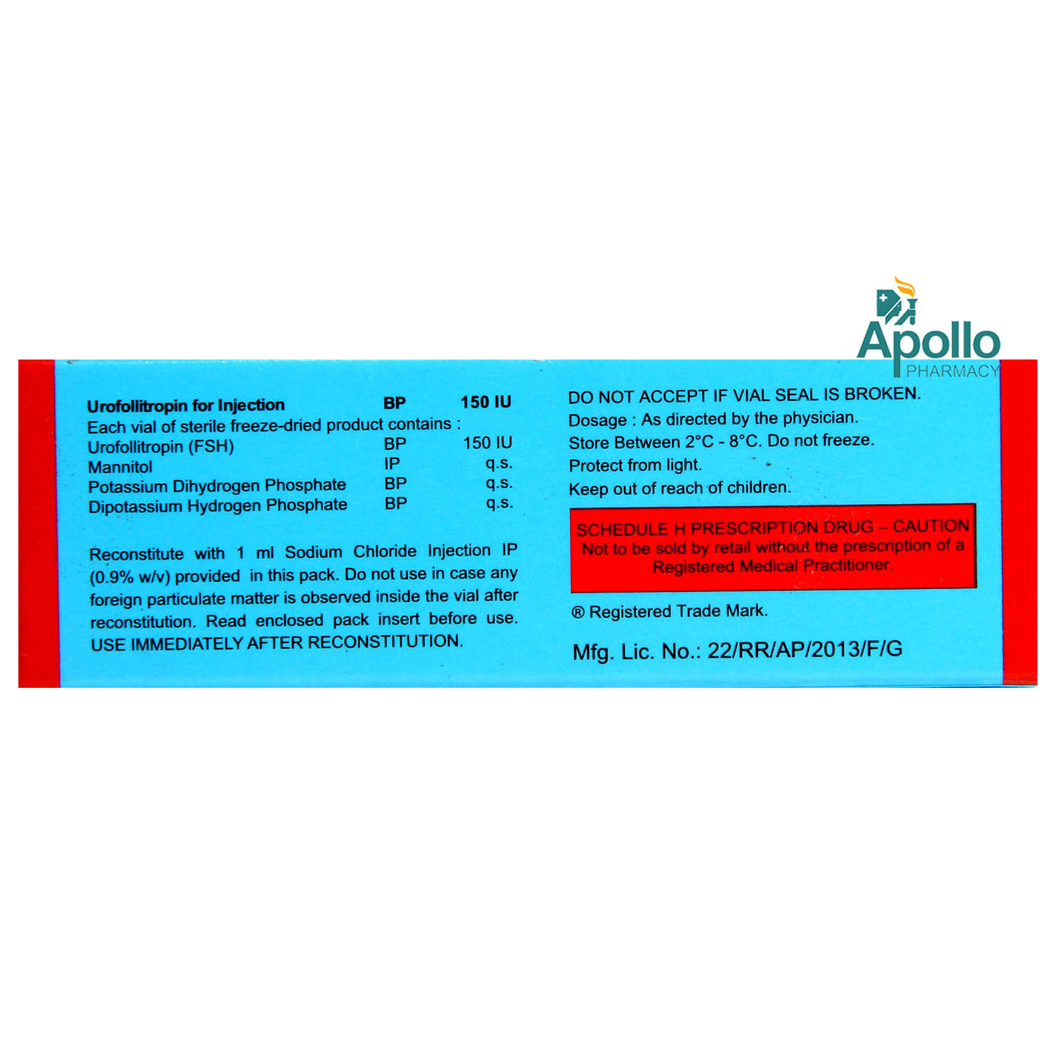 MYFSH 150MG VIAL, Pack of 1 INJECTION MYFSH 150MG VIAL, Pack of 1 INJECTION