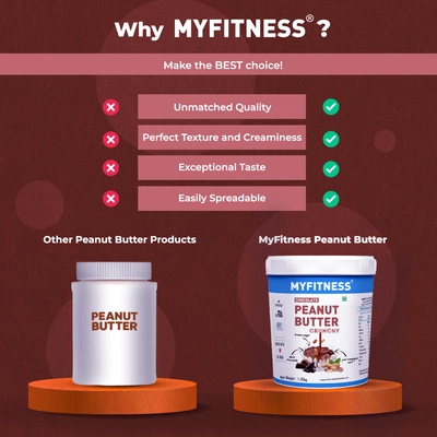 Myfitness Chocolate Peanut Butter Smooth, 510 gm, Pack of 1