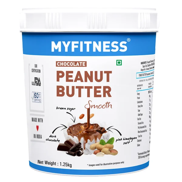 Myfitness Chocolate Peanut Butter Smooth, 1.25 kg, Pack of 1