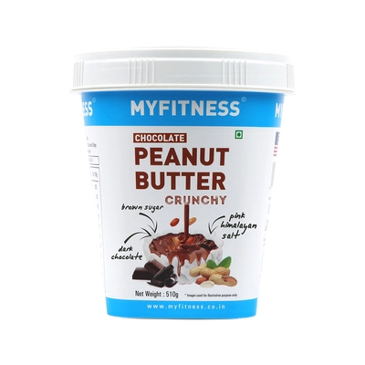 Myfitness Chocolate Peanut Butter Crunchy, 510 gm, Pack of 1