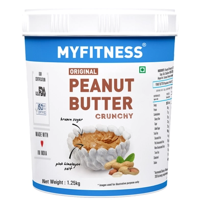 Myfitness Original Peanut Butter Crunchy, 1.25 kg, Pack of 1