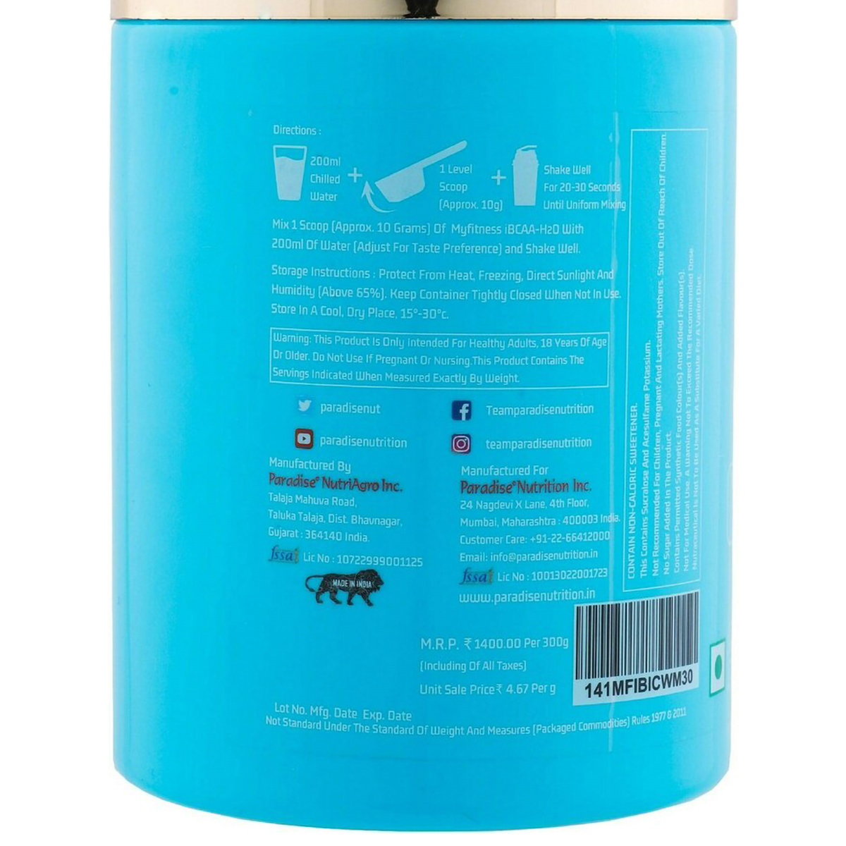 Myfitness iBCAA-H2O Icy Watermelon Flavour Powder, 300 gm, Pack of 1 Myfitness iBCAA-H2O Icy Watermelon Flavour Powder, 300 gm, Pack of 1