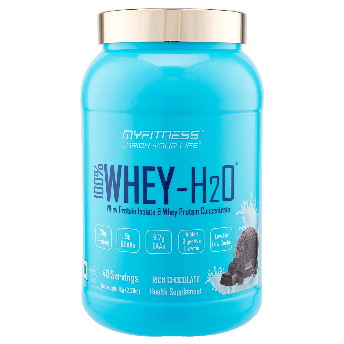 Myfitness iWhey-H2O Protein Rich Chocolate Flavour Powder, 1 kg, Pack of 1 Myfitness iWhey-H2O Protein Rich Chocolate Flavour Powder, 1 kg, Pack of 1