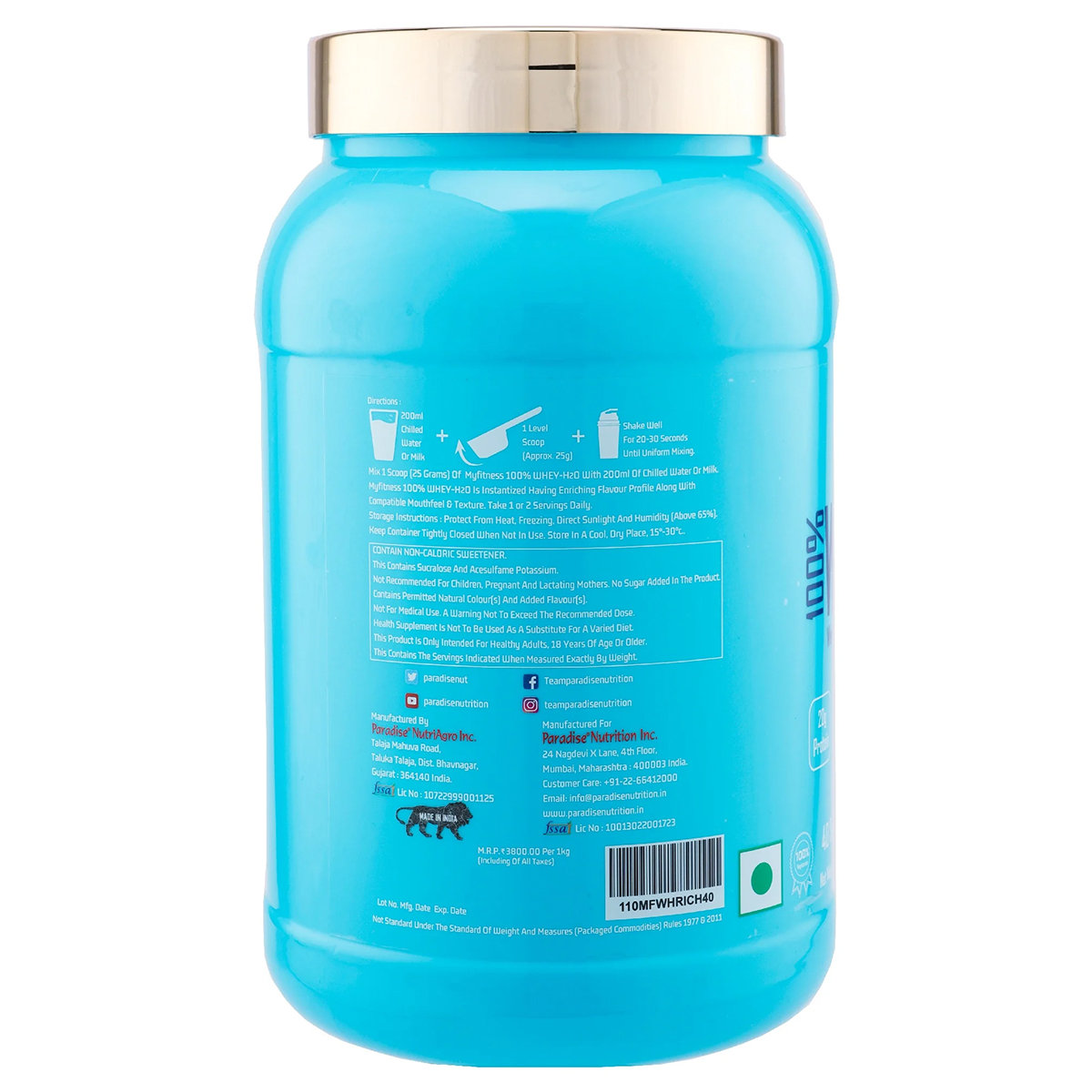 Myfitness iWhey-H2O Protein Rich Chocolate Flavour Powder, 1 kg, Pack of 1 Myfitness iWhey-H2O Protein Rich Chocolate Flavour Powder, 1 kg, Pack of 1