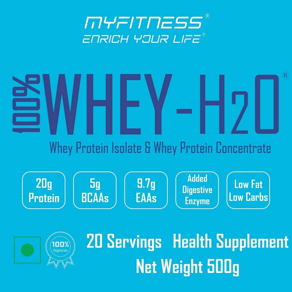 Myfitness iWhey-H2O Protein Rich Chocolate Flavour Powder, 500 gm, Pack of 1 Myfitness iWhey-H2O Protein Rich Chocolate Flavour Powder, 500 gm, Pack of 1