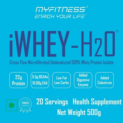 Myfitness iWhey-H2O Protein Chocolate Paradise Flavour Powder, 500 gm, Pack of 1