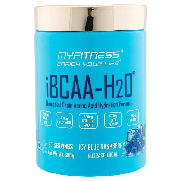 Myfitness iBCAA-H2O Icy Blue Raspberry Flavour Powder, 300 gm, Pack of 1
