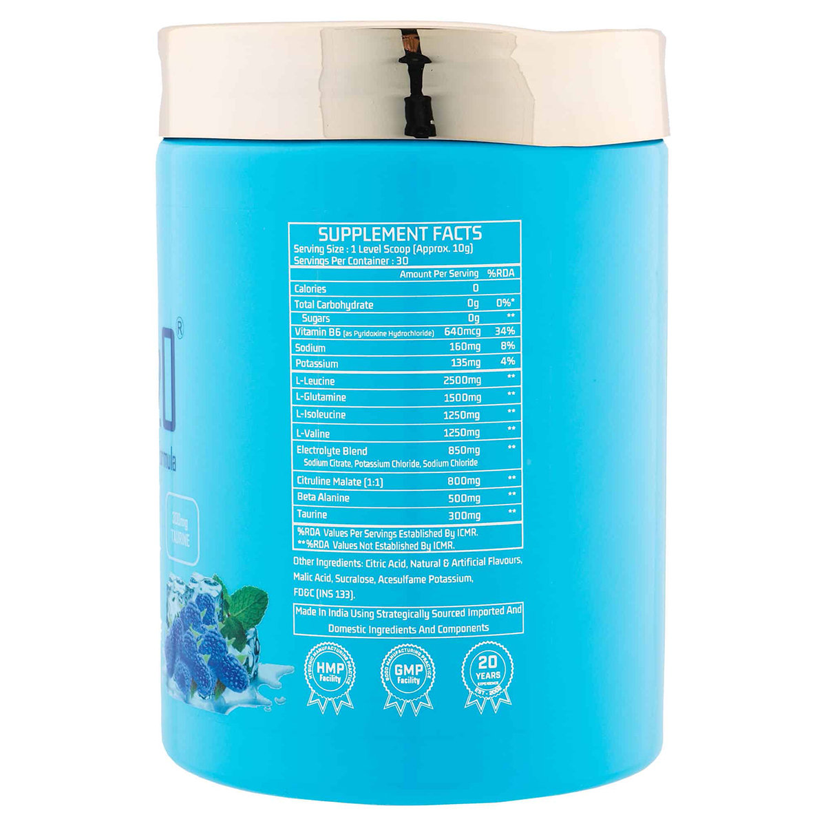 Myfitness iBCAA-H2O Icy Blue Raspberry Flavour Powder, 300 gm, Pack of 1 Myfitness iBCAA-H2O Icy Blue Raspberry Flavour Powder, 300 gm, Pack of 1