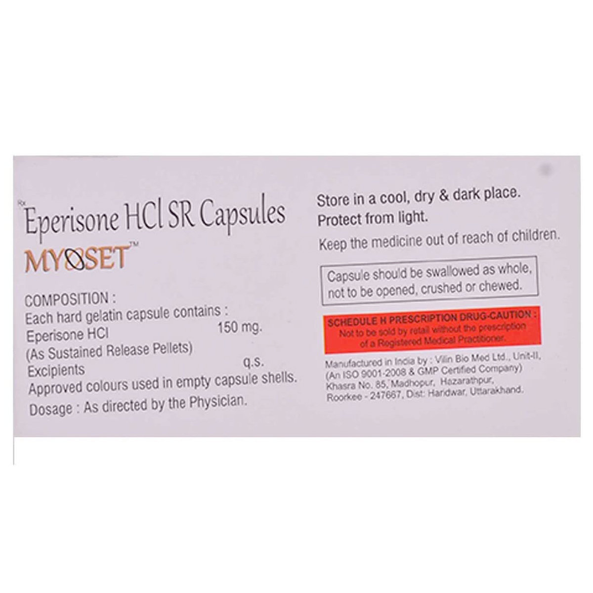 Myoset Tablet 10's, Pack of 10 TABLET SRS Myoset Tablet 10's, Pack of 10 TABLET SRS