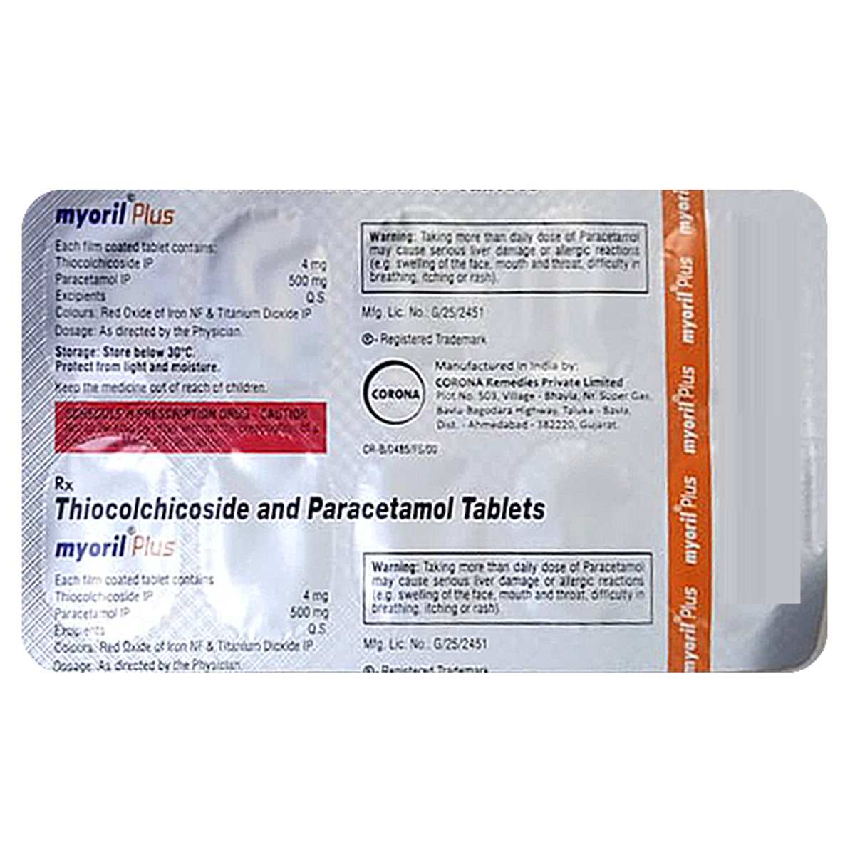 Myoril Plus Tablet 10's, Pack of 10 Myoril Plus Tablet 10's, Pack of 10