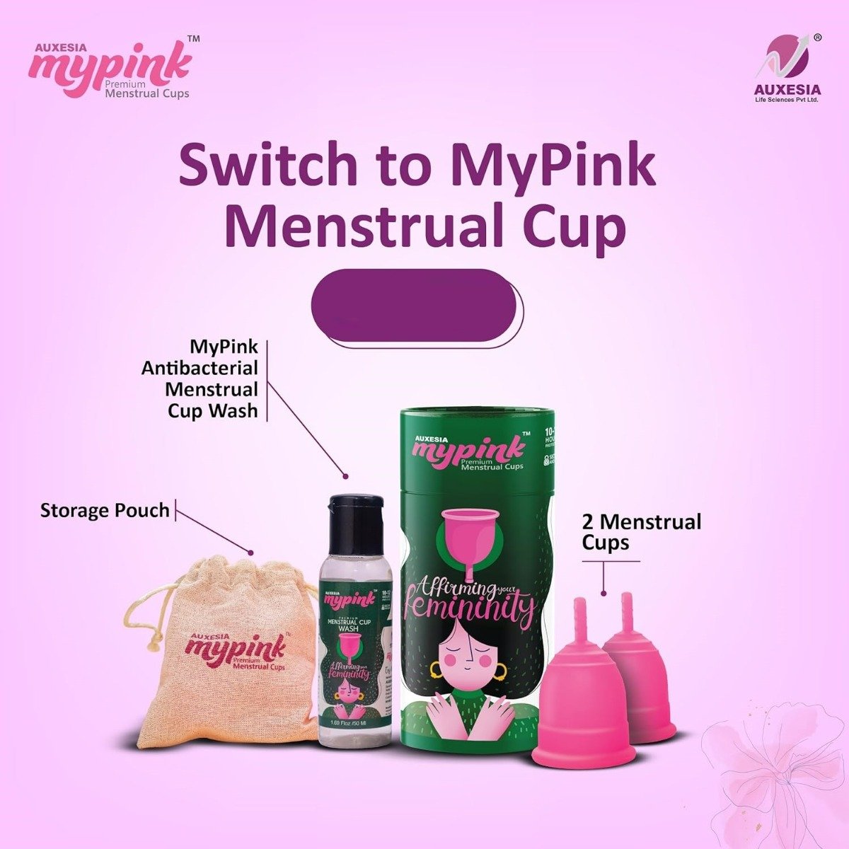 MYPINK Menstrual Cups Large for Women, 2 Count, Pack of 1 MYPINK Menstrual Cups Large for Women, 2 Count, Pack of 1