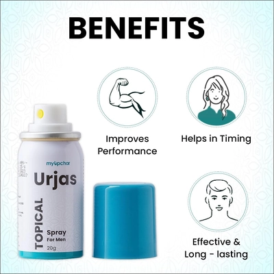 myupchar Urjas Topical Spray for Men, 20 gm, Pack of 1