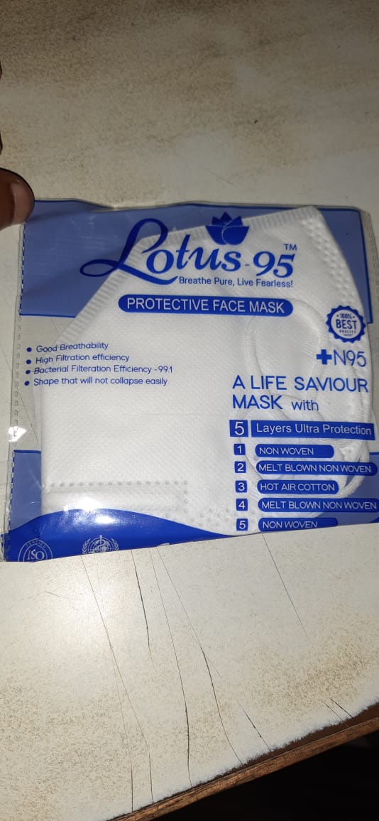 Montana N95 Vclin Lotus-95 Protective Face Mask, 1 Count, Pack of 1 