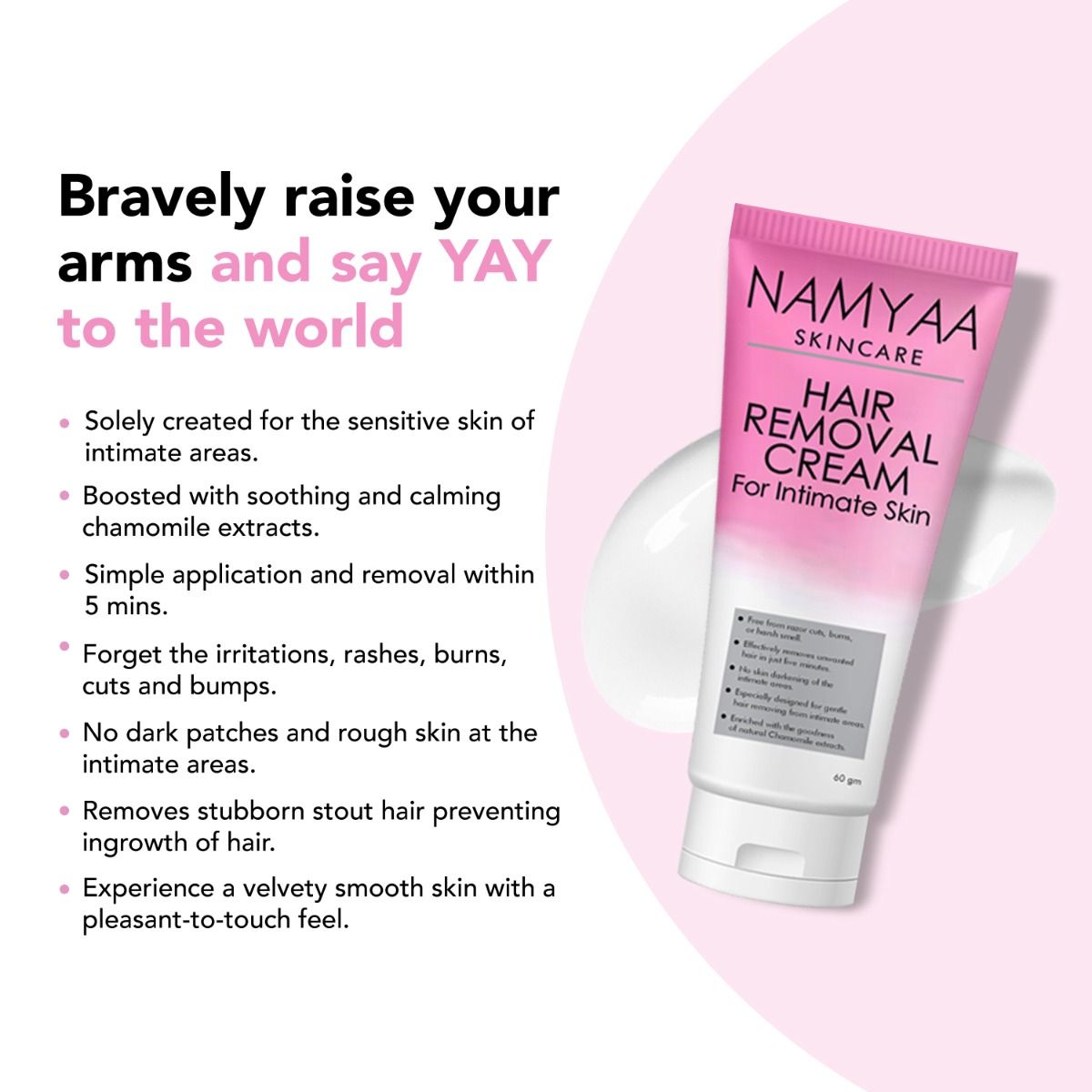 Namyaa Hair Removal Cream for Intimate Skin, 60 gm Price, Uses, Side