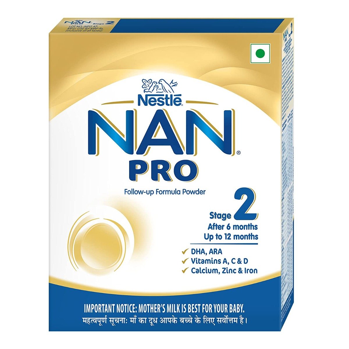 Nestle Nan Pro Stage 2 Follow-Up Formula Milk Powder For Babies (After 6 Months Upto 12 Months), With Dha-Ara, 400gm Bag-In-Box Pack, Infant, Pack of 1 Nestle Nan Pro Stage 2 Follow-Up Formula Milk Powder For Babies (After 6 Months Upto 12 Months), With Dha-Ara, 400gm Bag-In-Box Pack, Infant, Pack of 1