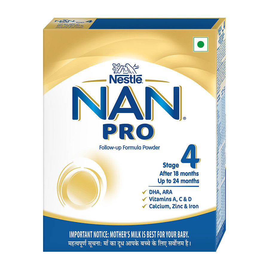 NAN PRO Stage 4 Follow-Up Formula Milk Powder For Babies (After 18 Months Upto 24 Months), With Dha-Ara, 400 gm Bag-In-Box Pack, Infant, Pack of 1 NAN PRO Stage 4 Follow-Up Formula Milk Powder For Babies (After 18 Months Upto 24 Months), With Dha-Ara, 400 gm Bag-In-Box Pack, Infant, Pack of 1