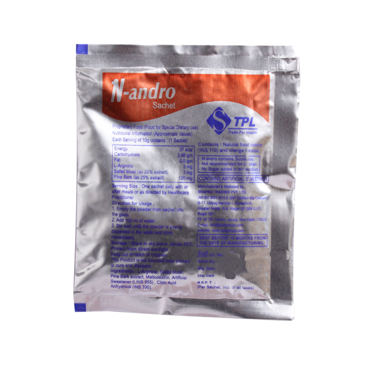 N-Andro Sugar Free Sachet 10 gm, Pack of 1 N-Andro Sugar Free Sachet 10 gm, Pack of 1