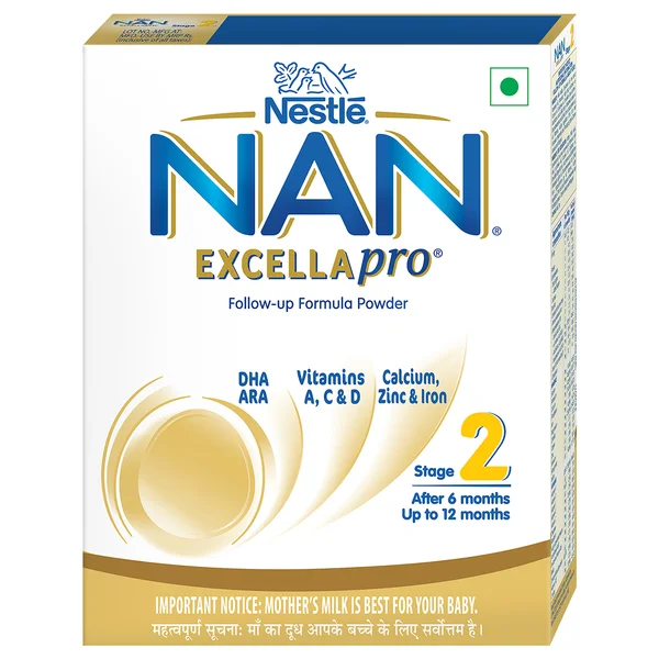 Nestlé NAN EXCELLAPRO Nan Stage 2 Follow-Up Formula Milk Powder For Babies, 6-12 months, with DHA, ARA, 400 gm Pouch in Box