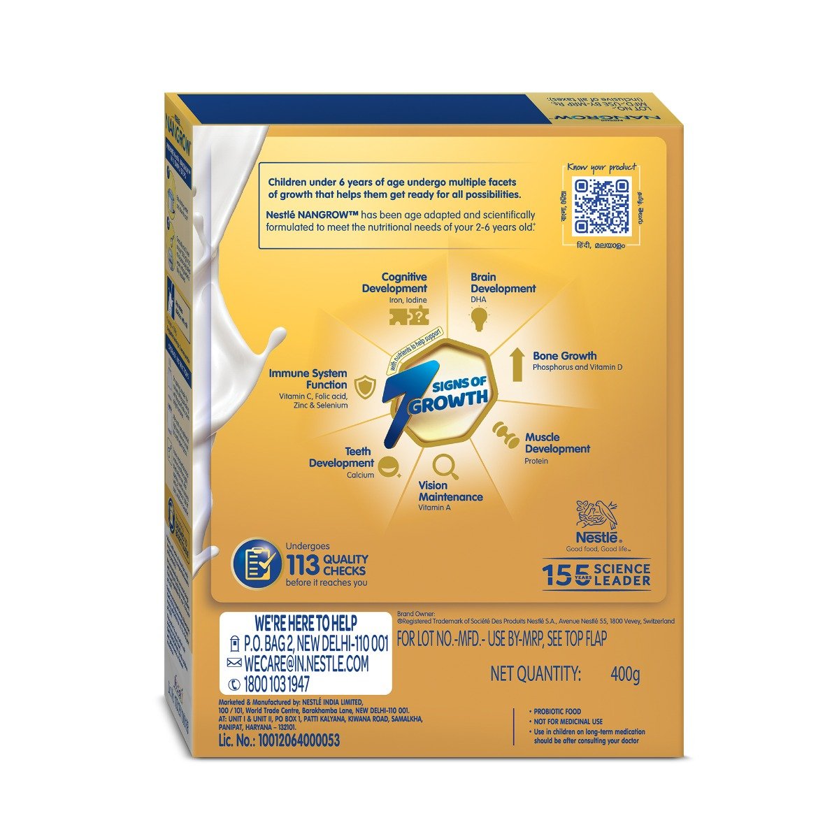 Nestle Nangrow Nutritious Milk Powder Drink For Growing Children Toddler Aged 2-6 Years | Contains DHA | Rich In Protein & Vital Nutrients | Creamy Vanilla Flavor, 400gm, BIB Pack , Pack of 1 Nestle Nangrow Nutritious Milk Powder Drink For Growing Children Toddler Aged 2-6 Years | Contains DHA | Rich In Protein & Vital Nutrients | Creamy Vanilla Flavor, 400gm, BIB Pack , Pack of 1