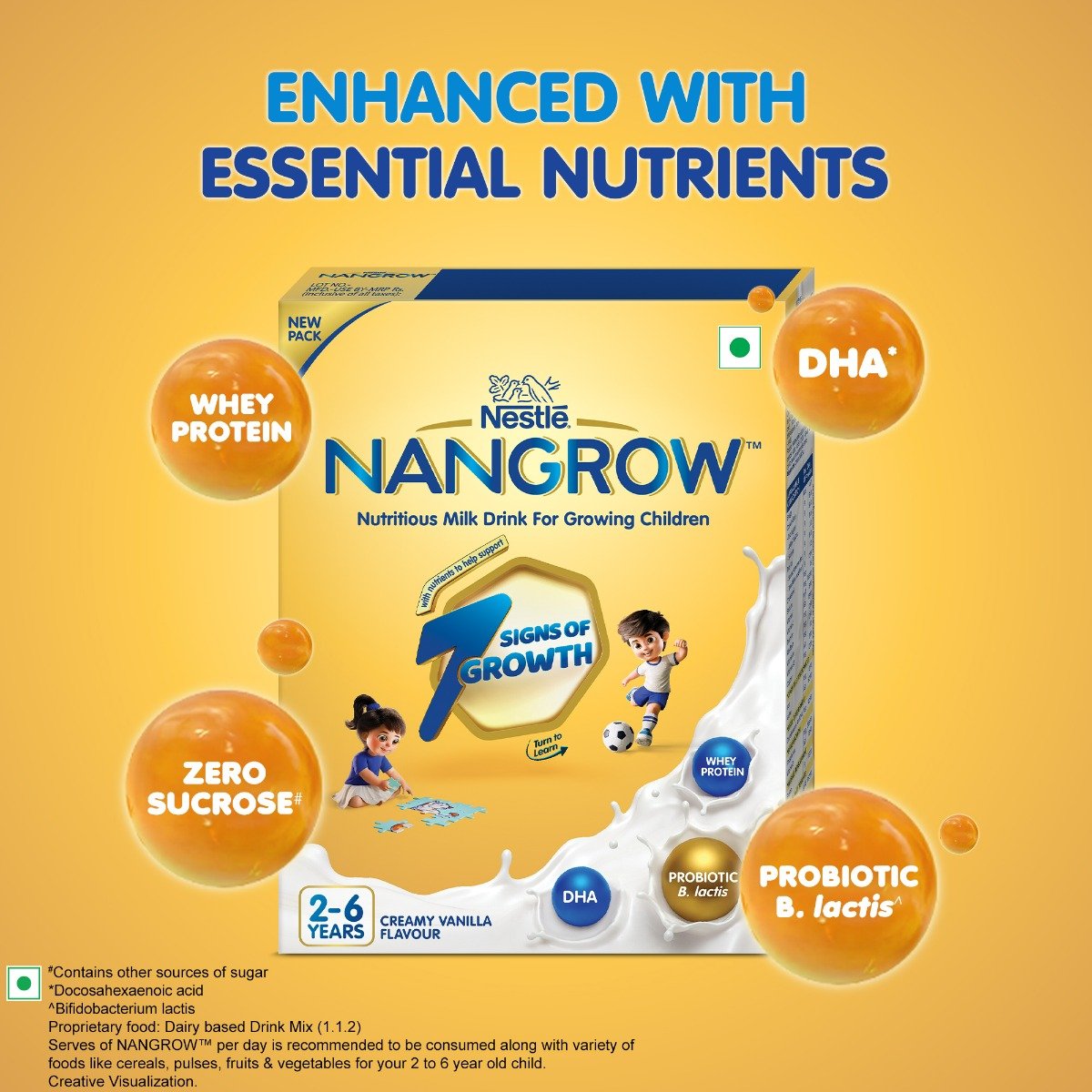Nestle Nangrow Nutritious Milk Powder Drink For Growing Children Toddler Aged 2-6 Years | Contains DHA | Rich In Protein & Vital Nutrients | Creamy Vanilla Flavor, 400gm, BIB Pack , Pack of 1 Nestle Nangrow Nutritious Milk Powder Drink For Growing Children Toddler Aged 2-6 Years | Contains DHA | Rich In Protein & Vital Nutrients | Creamy Vanilla Flavor, 400gm, BIB Pack , Pack of 1