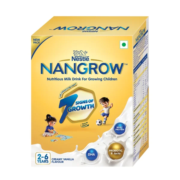 Nangrow | 800g Value Pack | Nutritious Milk Powder Drink For Growing Toddler Aged 2-6 Years | Zero Sucrose | Contains Dha | Rich In Protein &amp; Vital Nutrients | Creamy Vanilla Flavor, Pack of 1