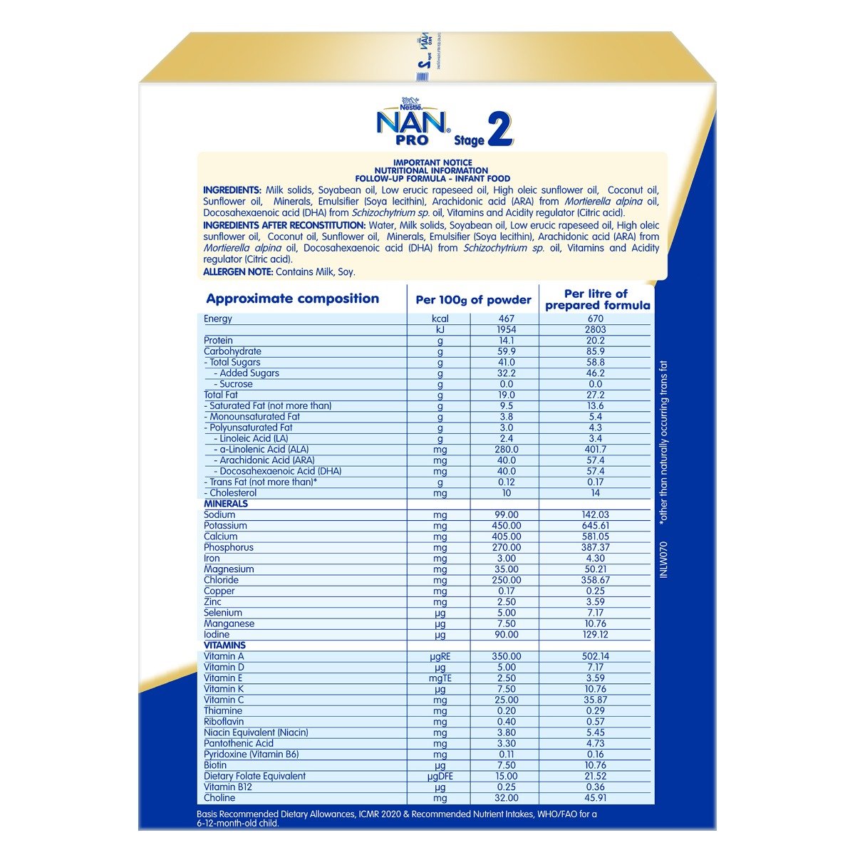 Nestle Nan Pro Stage 2, 1.2kg Pack, Infant Formula Milk Powder with DHA-ARA for Babies 6-12 Months Infants, 3x400gm (Bag-in-Box), Pack of 1 Nestle Nan Pro Stage 2, 1.2kg Pack, Infant Formula Milk Powder with DHA-ARA for Babies 6-12 Months Infants, 3x400gm (Bag-in-Box), Pack of 1