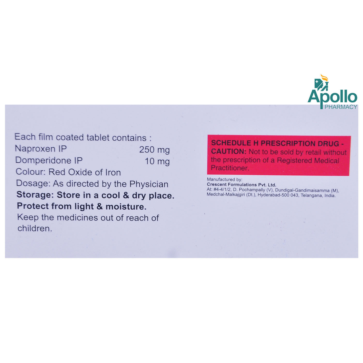 Naprodom 250 Tablet 10's, Pack of 10 TABLETS Naprodom 250 Tablet 10's, Pack of 10 TABLETS