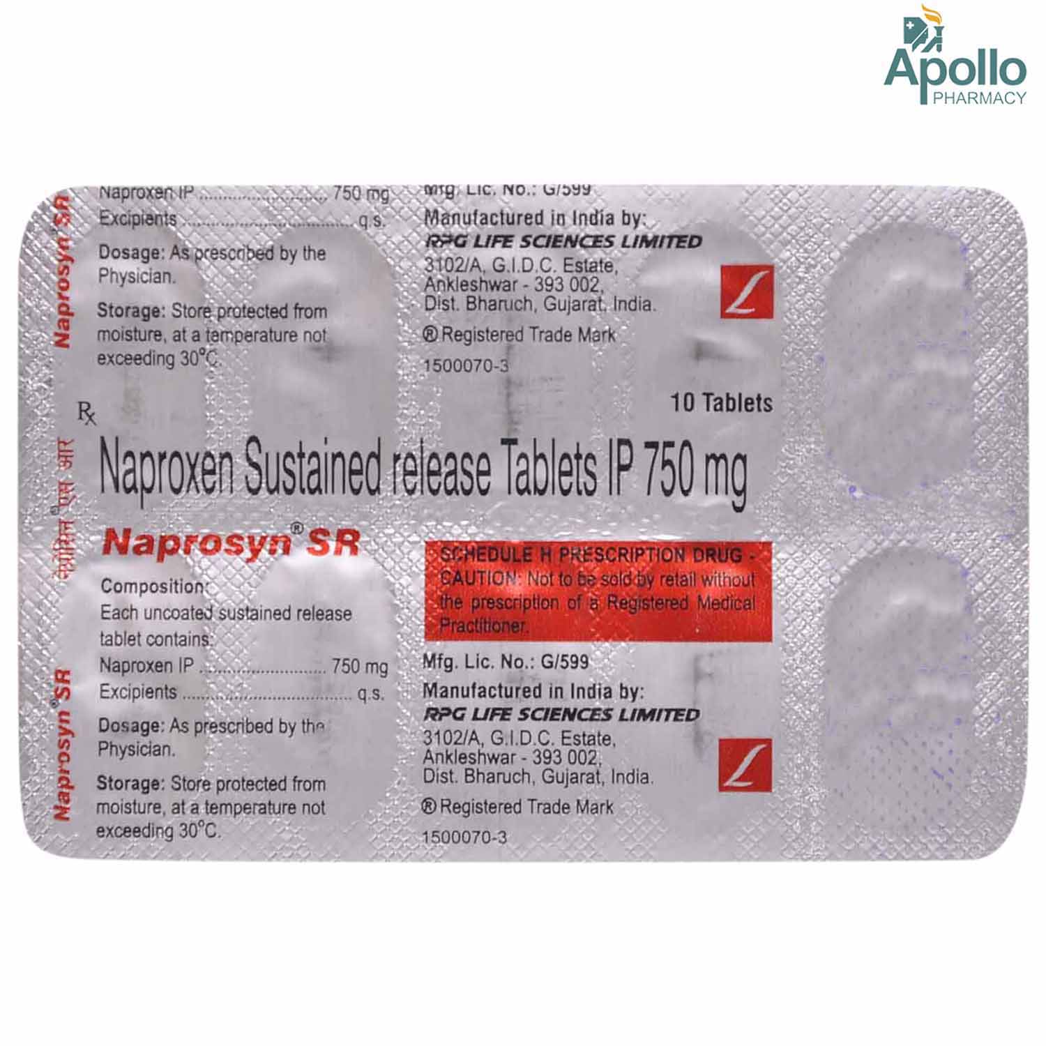 Naprosyn SR Tablet 10's Price, Uses, Side Effects, Composition Apollo Pharmacy