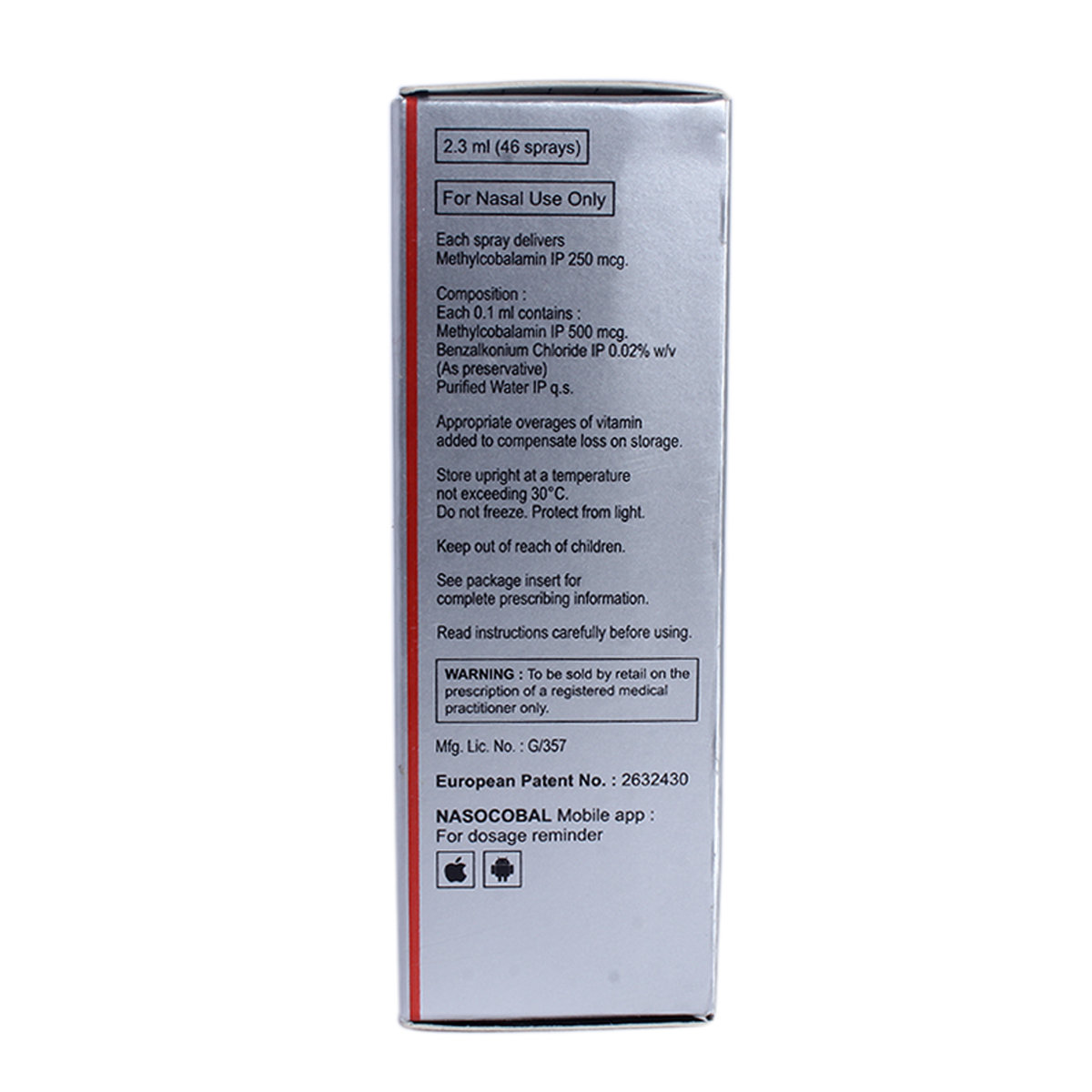 Nasocobal Nasal Spray 2.3 ml, Pack of 1 NASAL SPRAY Nasocobal Nasal Spray 2.3 ml, Pack of 1 NASAL SPRAY