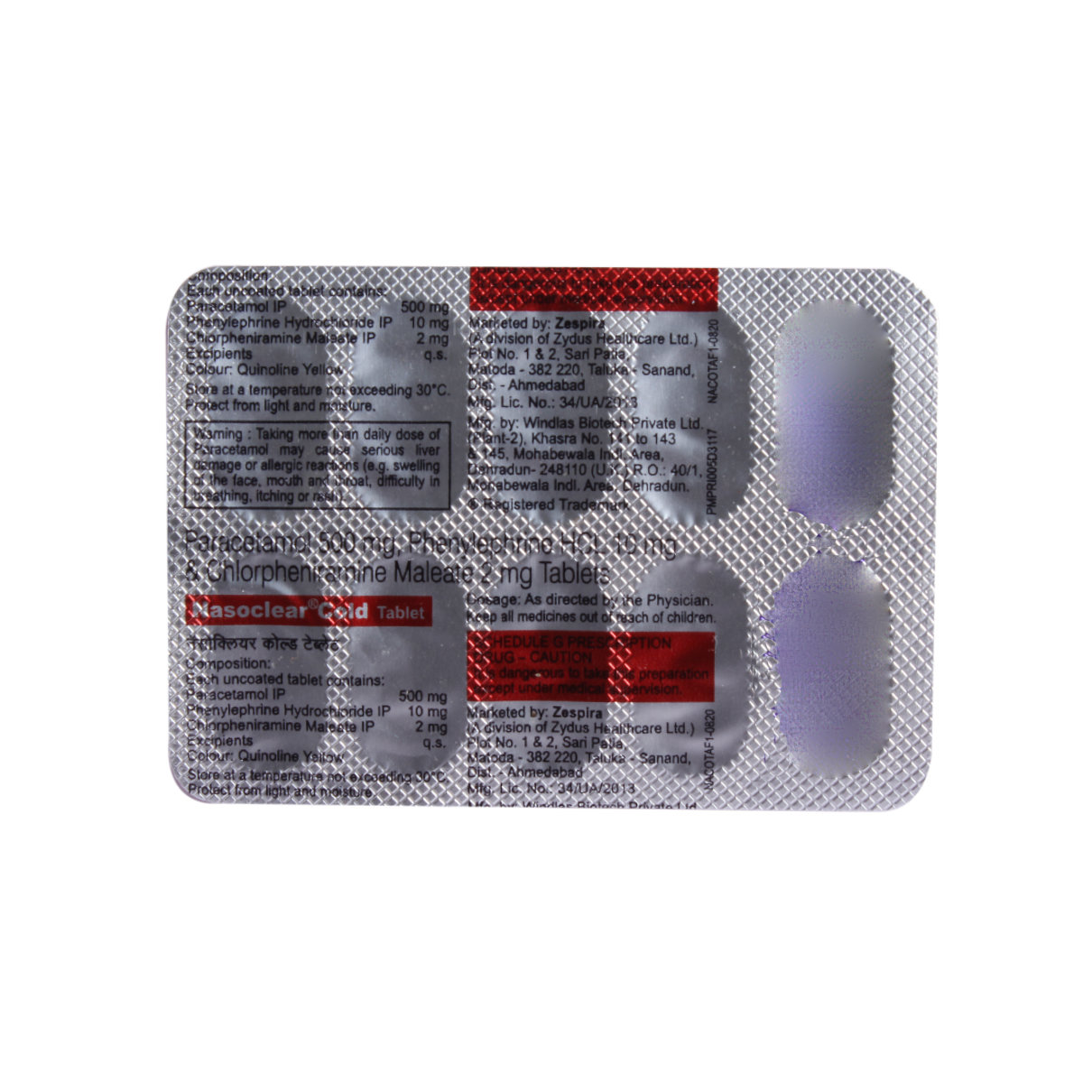 NASOCLEAR COLD TABLETS 10'S, Pack of 10 TABLETS NASOCLEAR COLD TABLETS 10'S, Pack of 10 TABLETS