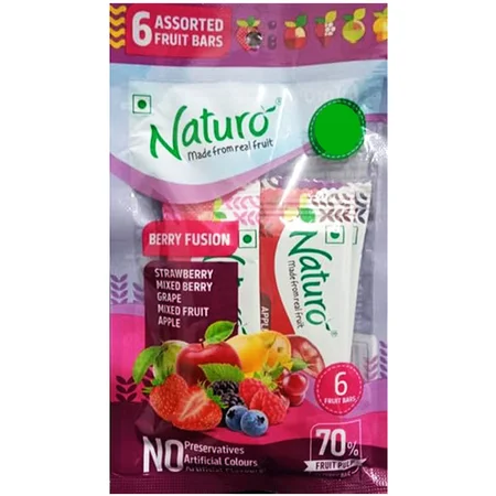 Naturo Assorted Fruit Bars Berry Fusion, 42 gm