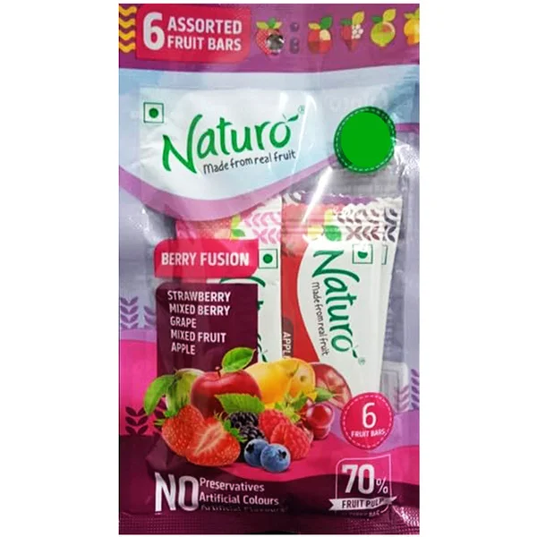 Naturo Assorted Fruit Bars Berry Fusion, 42 gm, Pack of 1
